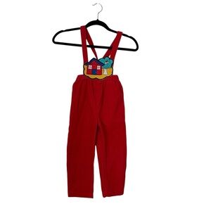 Carters Vintage corduroy red overalls